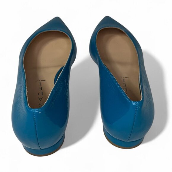 Casadei  Women's Turquiose Leather Pointed Toe Flats EU 36.5 NWOB - Picture 6 of 13